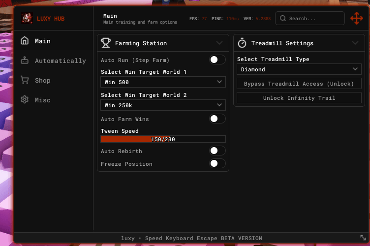 Luxy Hub Speed Keyboard beta version