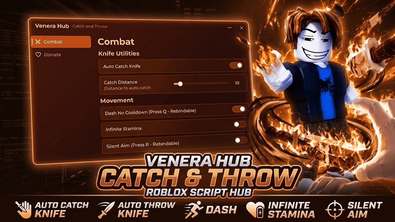 Auto Catch and Throw Knife script By Venera Hub