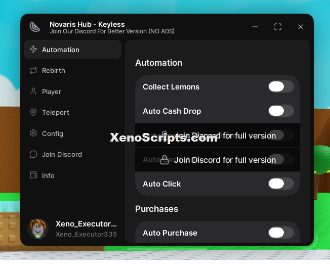 Novarish Hub Collect Lemons Auto Farm OP keyless