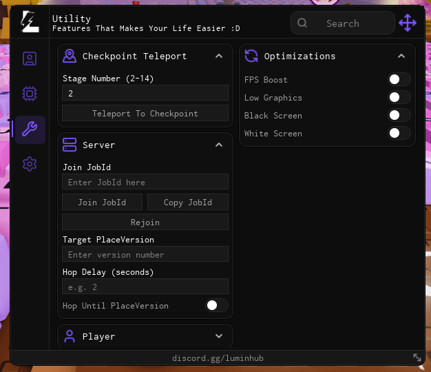 Lumin Hub Auto Farm, Auto win, Auto Treadmill to use OP