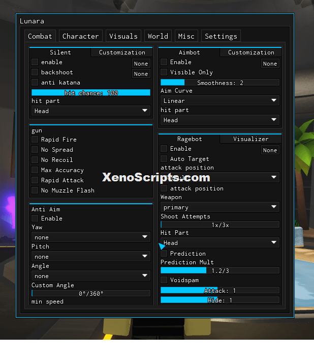 Lunara Rivals aimbot Script Keyless