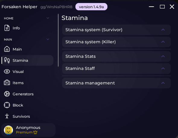 Forsaken Helper script keyless - Stamina