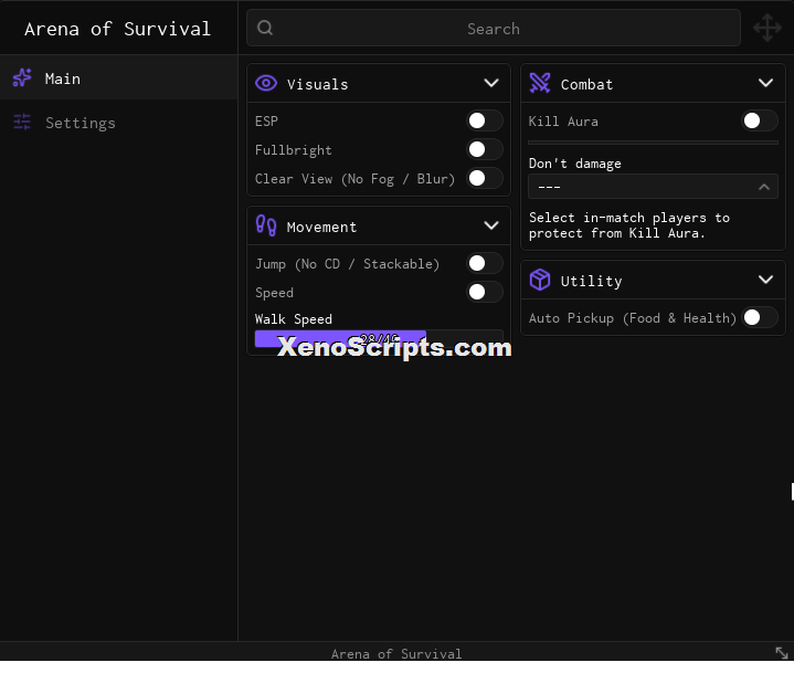Arena of Survival script keyless - Kill aura, ESP