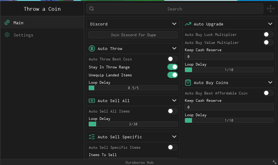 Throw a Coin script by Ouroboros Hub