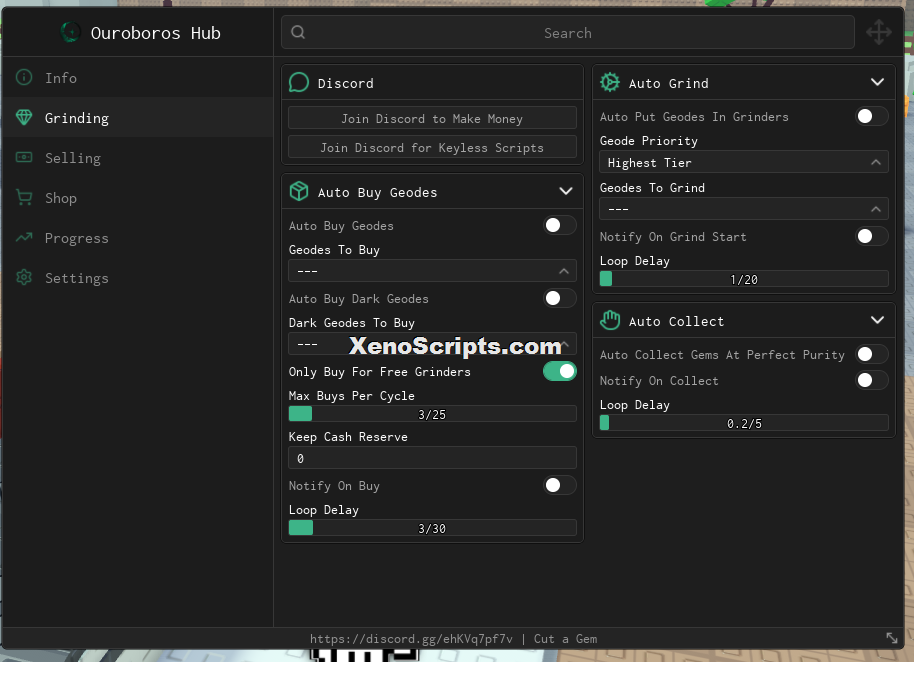 Cut a Gem script keyless - Auto buy Geodes