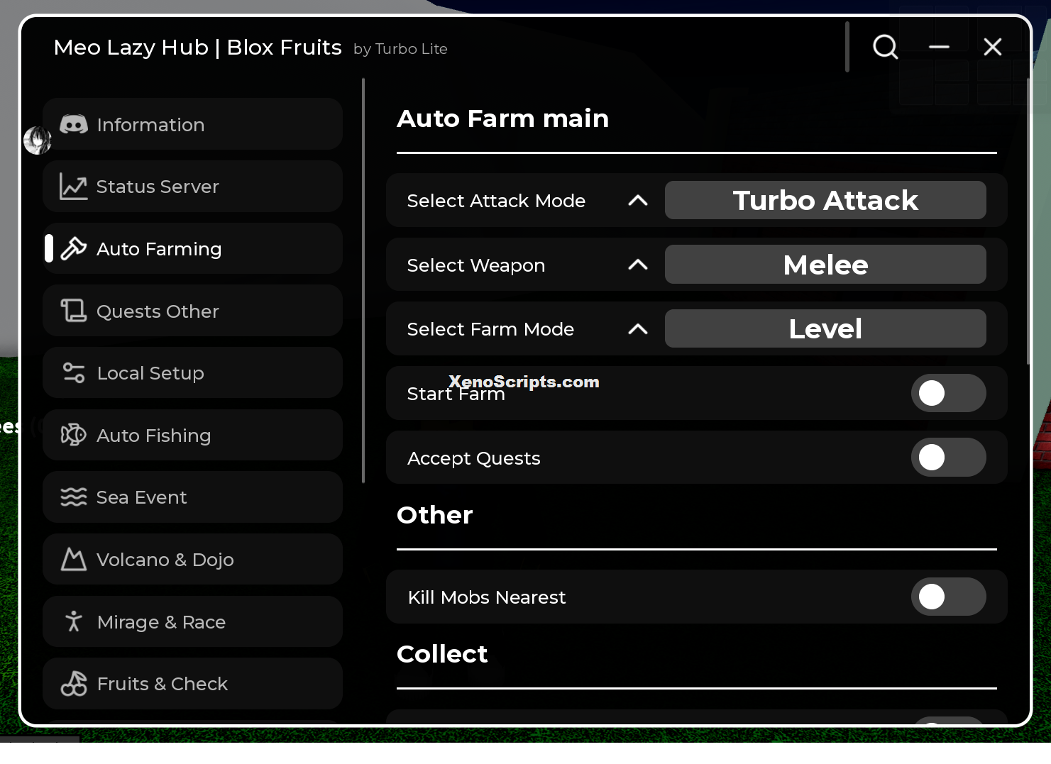 Blox Fruits script by Meo Lazy - Auto Farm main