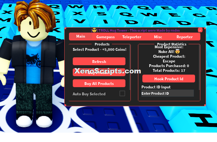 Troll Hug Tower script keyless by Rndm - Gamepass, Auto buyt