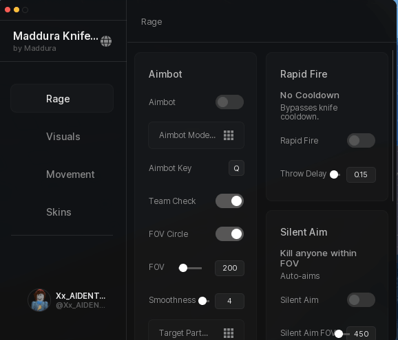 KNIFE DUELS Script key: madduraknife