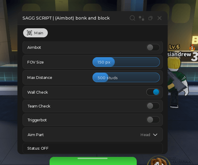 Bonk & Block Script (No Keys) | Aimbot & FOV Size
