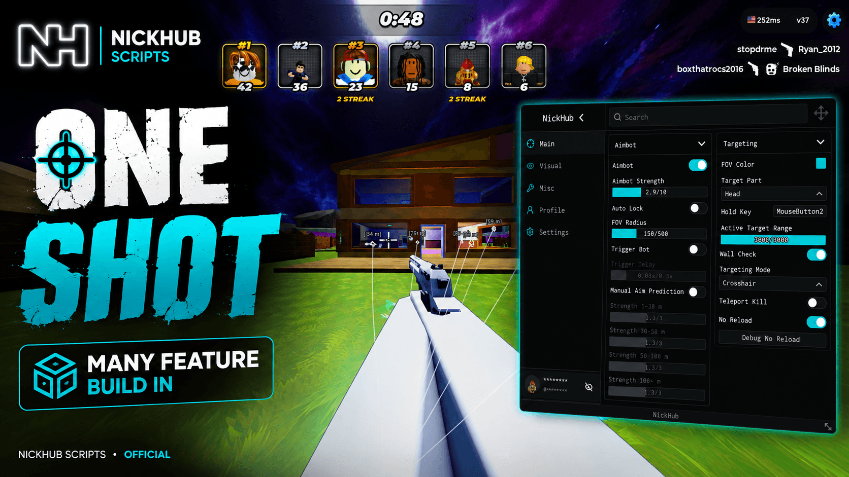 One Shot aimbot script by Nick Hub