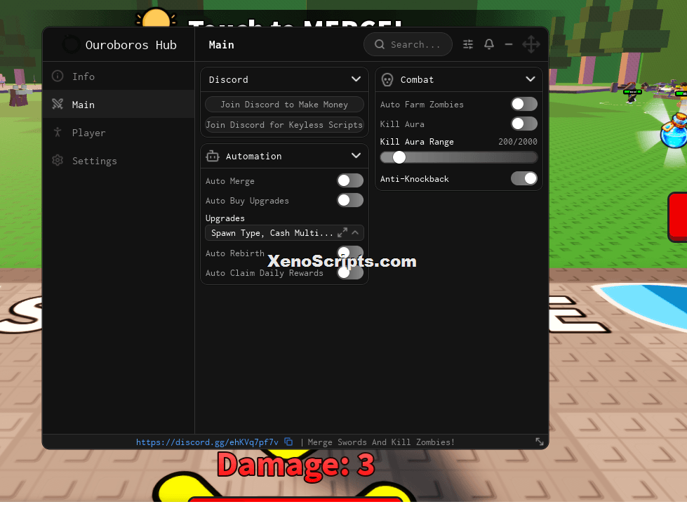 Merge Swords And Kill Zombies Script [No key]