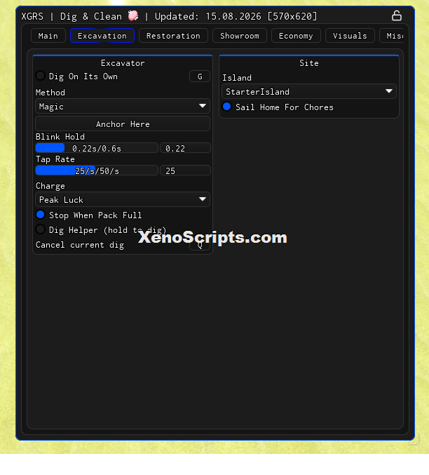 XGRS Dig and Clean script keyless OP 2026