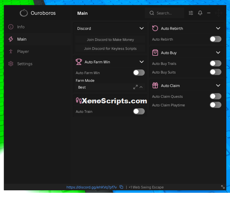 +1 Web Swing Escape script keyless - Auto win farm