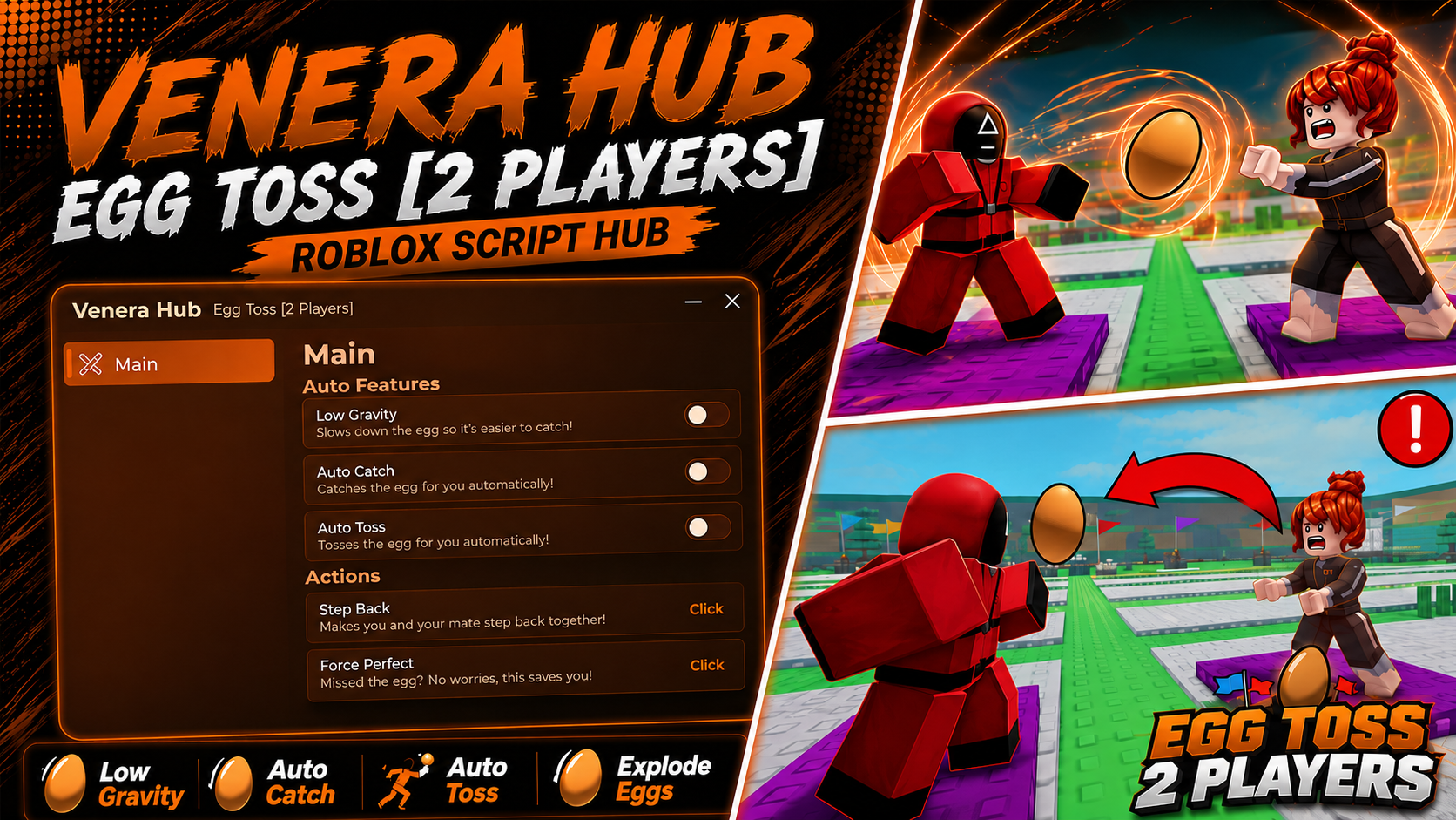 Egg Toss script by Venera Hub | Auto toss and catch