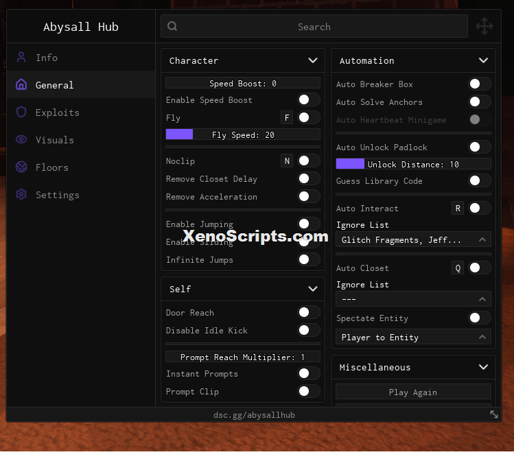 Abysall Hub Doors script keyless
