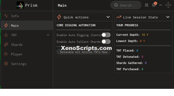 TNT to Earth's Core script keyless - Auto dig