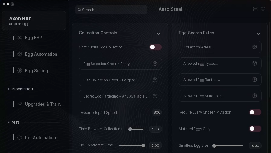 Steal an Egg script by Axon Hub | Auto steal