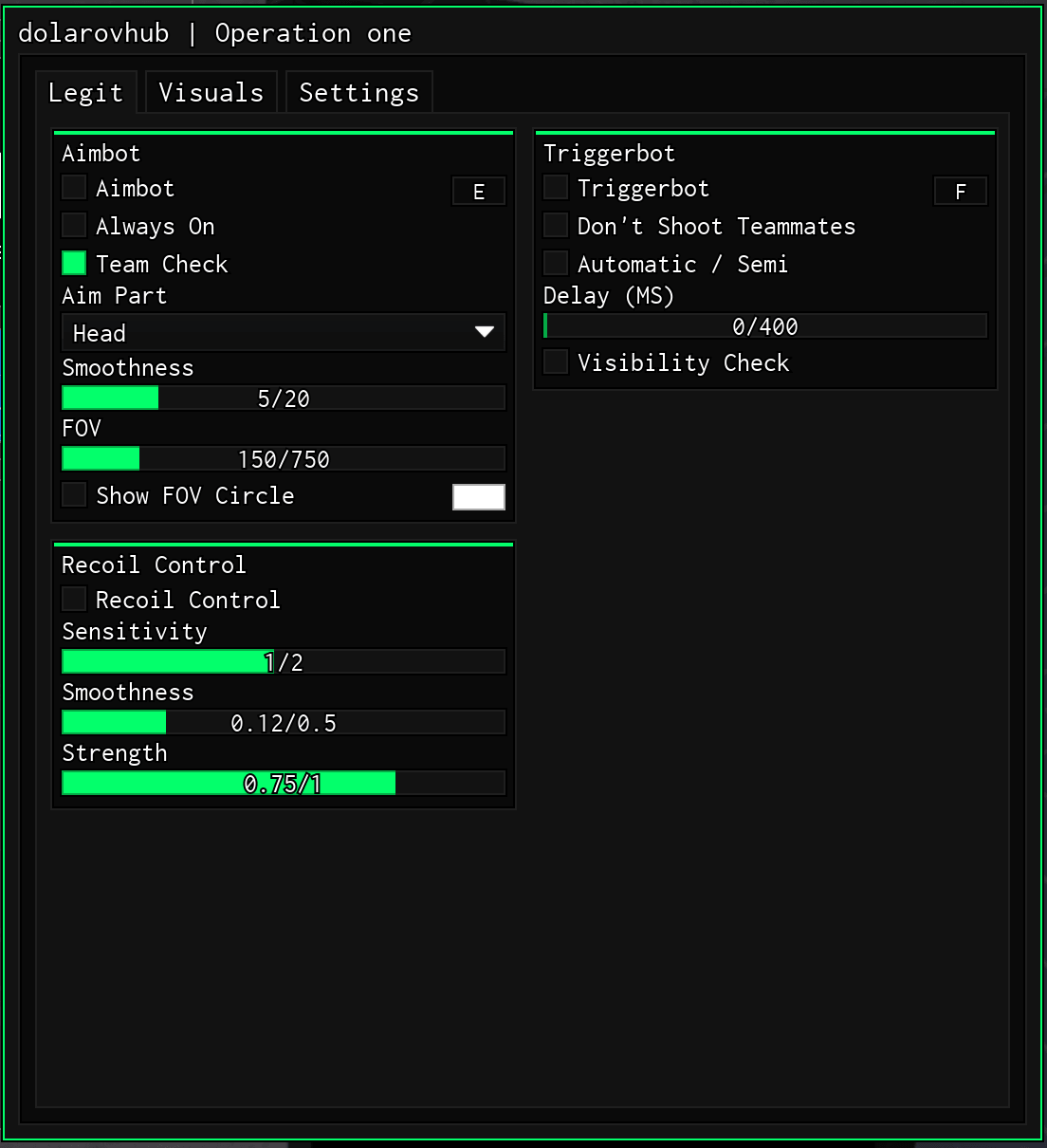 Operation One script (dolarovhub)