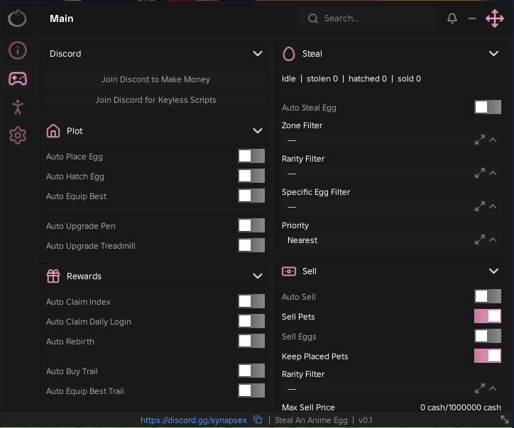 Steal An Anime Egg script keyless | auto place egg, auto hatch egg