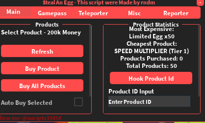 Steal An Egg script made by rndm (No Keys)