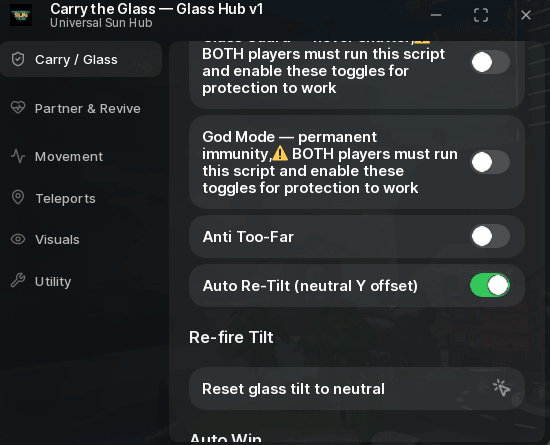 Carry the Glass Together script by Glass Hub | god mode