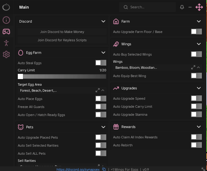 +1 Wings For Eggs script keyless | auto steal eggs, auto place eggs,