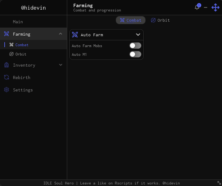 Soul Hero script keyless | combat, orbit