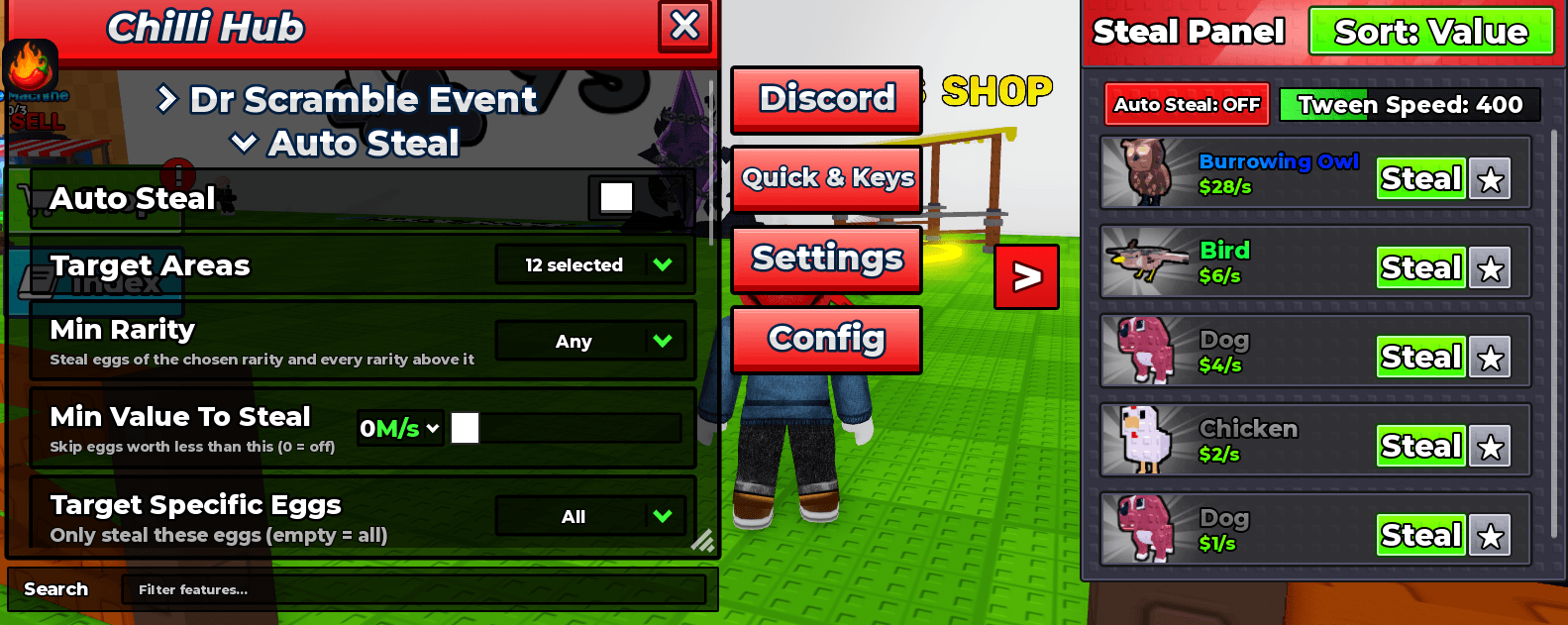 Steal An Egg script keyless | auto steal, target area,