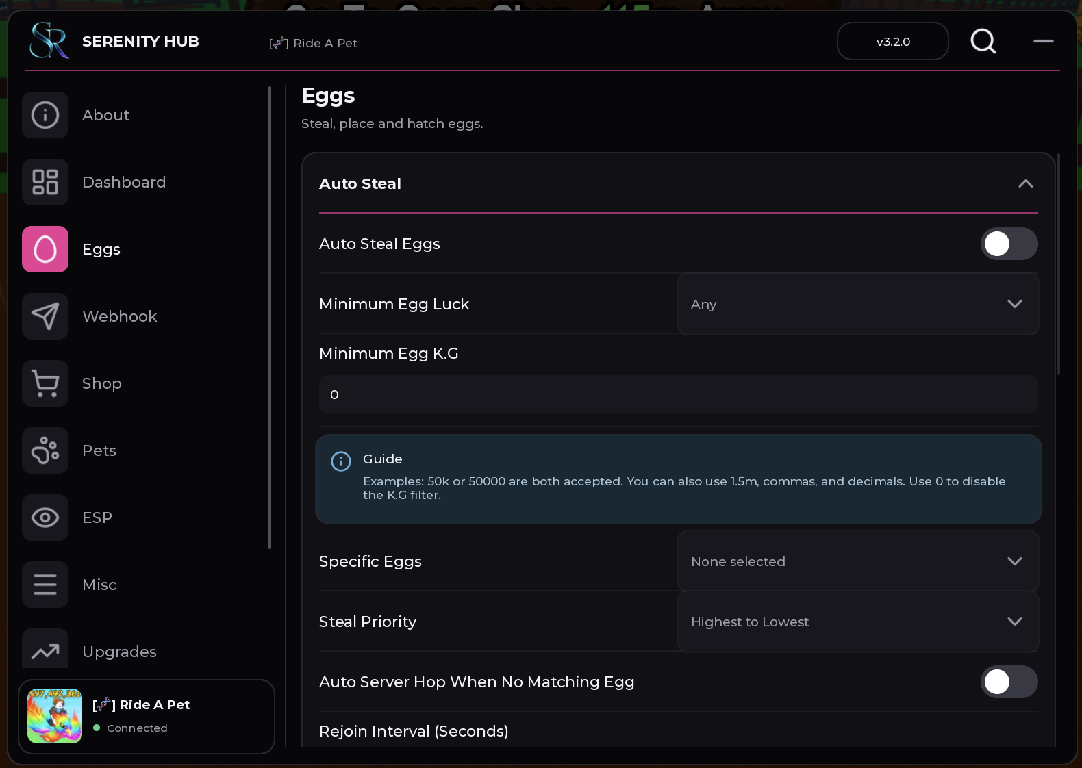 Ride a pet script | Serenity Hub