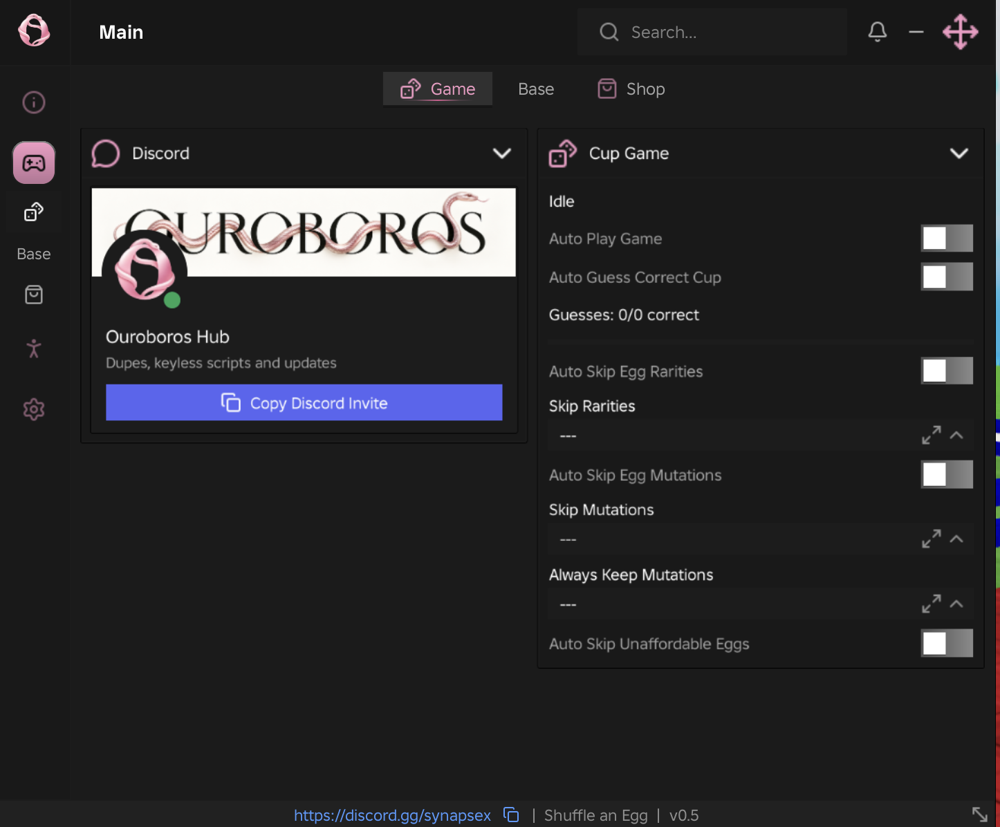 Shuffle An Egg script | Ouroboros Hub