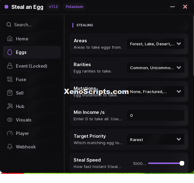 Goha Hub Steal an Egg automation script keyless | Rift eggs