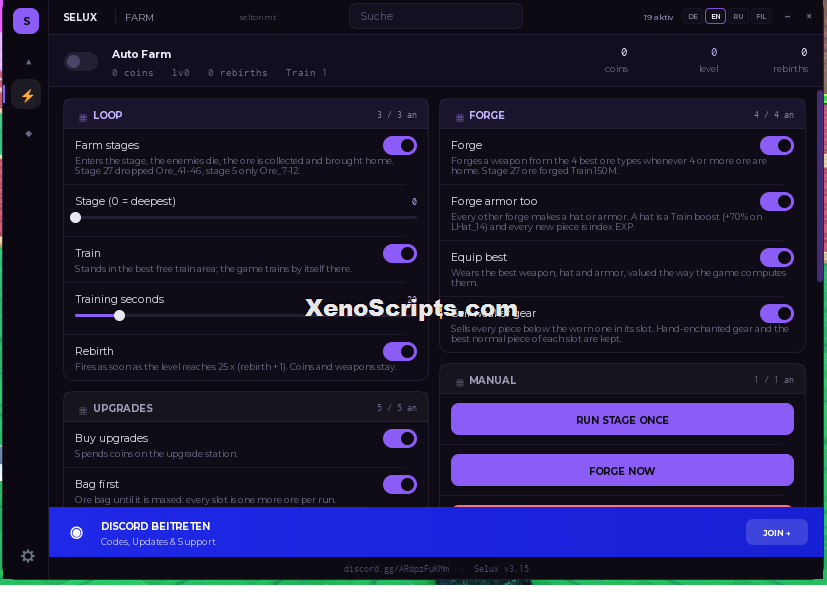 Selux Hub +1 Loot To Forge script keyless | Auto farm