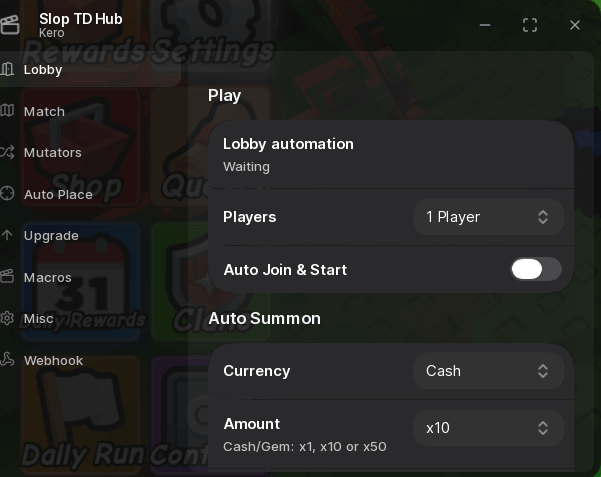 Slop TD Hub script keyless