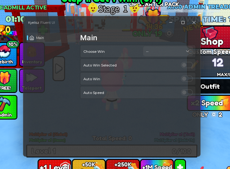+1 Speed Hospital Escape Script | Kyelisz Fluent UI