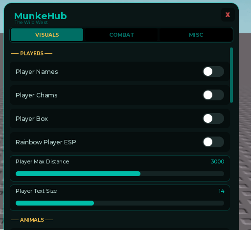 The Wild West script keyless by MunkeHub | Combat, ESP