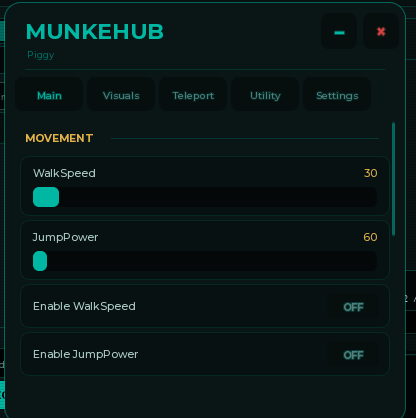 Piggy script by MunkeHub Keyless | Walkspeed, Jump power