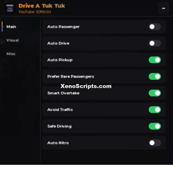 Drive a Tuk Tuk script by Softkillzkeyless | Auto drive and passengers