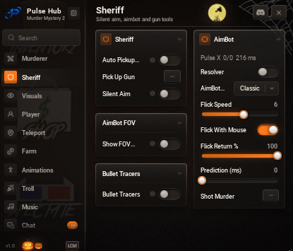 Pulse Hub Murder Mystery 2 script keyless | auto pickup
